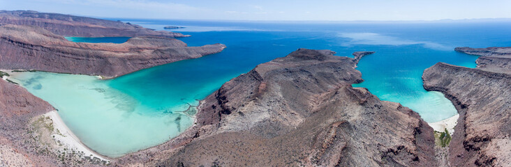 Aerial panoramics from Espiritu Santo Island, Baja California Sur, Mexico. - 200275481