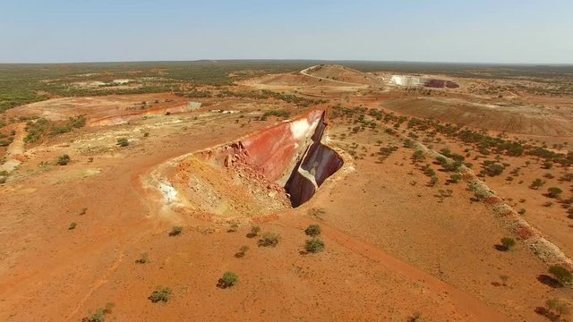 Luftaufnahme einer Goldmine, Mount Magnet, Lennonville, Westaustralien, Australien, Down under