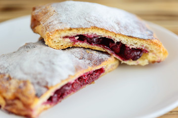 slices of strudel on a plate