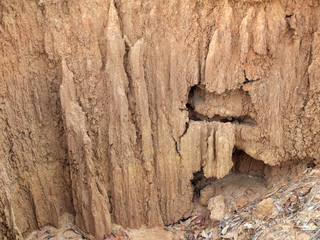 Lalu Park in Sakaeo province, Thailand, due to soil erosion has produced stranges shapes