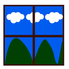 Fototapeta premium Ventana con vistas a las montañas.