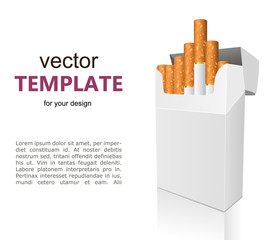 Open full pack of cigarettes isolated vector