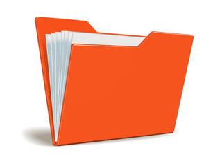 Red Vector folder with documents