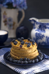 Stack of Classic Waffles with Blueberries