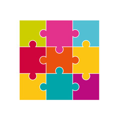 Vector colorful jigsaw puzzle pieces.