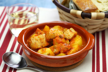marmitako, tuna and potatoes stew, spanish basque cuisine