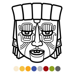 Indian aztec, african, mexican tribal mask