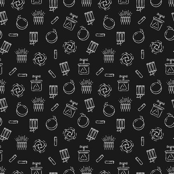 Dynamits and pyrotechnics seamless pattern