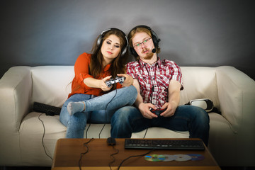 Gaming couple playing games