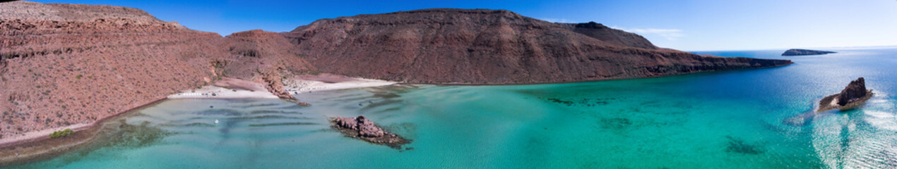 Aerial panoramics from Espiritu Santo Island, Baja California Sur, Mexico. - 200281821