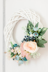 Pretty wedding decorations with flowers
