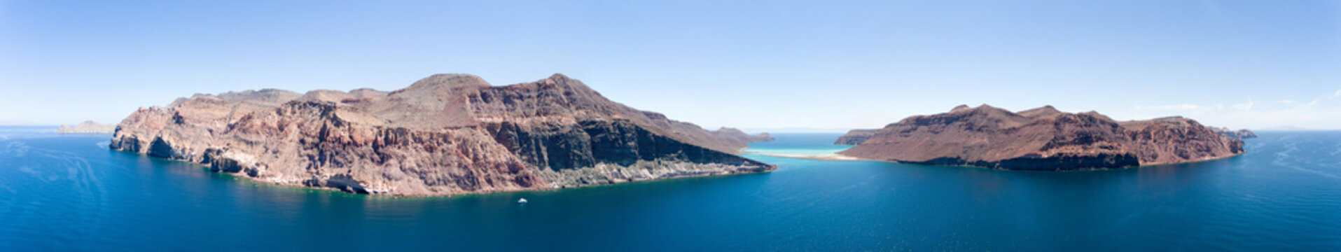Aerial panoramics from Espiritu Santo Island, Baja California Sur, Mexico.