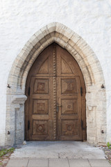 Naklejka na ściany i meble Doors of the Cathedral of Saint Mary the Virgin in Tallinn, also known as Dome Church