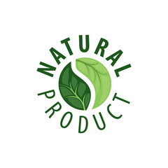 Natural product logo design vector template. Leaf icon