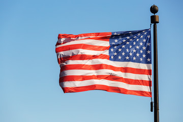 Us flag waving in the wind