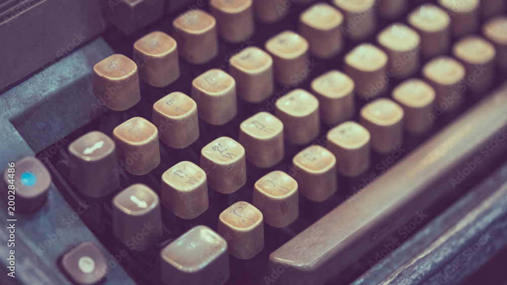 Poster old typewriter buttons