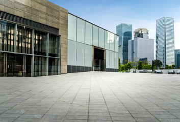 Fototapeta premium Empty floors and modern urban buildings in Chongqing, China