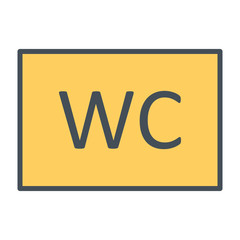 WC / Toilet Line Icon. Vector Simple Minimal 96x96 Pictogram