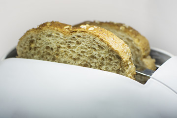 Toast bread in the toaster
