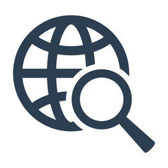 Global search icon on white background.