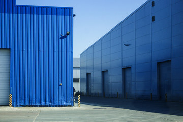 Obraz premium production warehouses of blue color