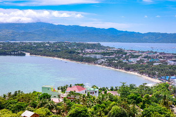 Fototapeta na wymiar Boracay Island overview from Mount Luho view point in Aklan, Philippines