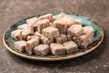 Brown sugar on plate