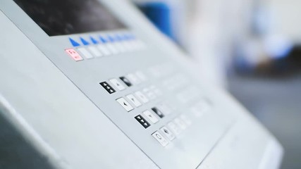 buttons of control panel of industrial machine tool on metalworking industry - Powered by Adobe