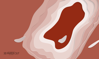 Abstract banner template with 3D paper cut art