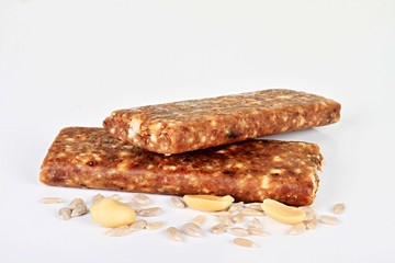 muesli bar with nuts sitting on the table
