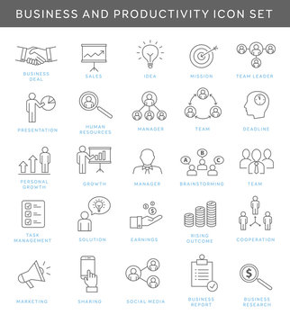 Business and productivity icons