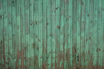 Fototapeta na wymiar old wooden fence texture turquoise color