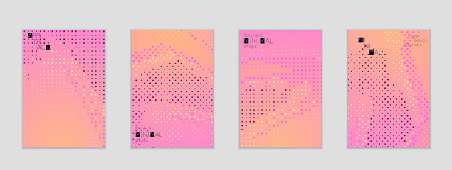 Geometric halftone gradient texture cover banner template