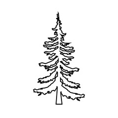 fir-tree . pine tree line icon, outline vector sign, linear style pictogram isolated on white. Symbol, logo illustration. Editable stroke EPS