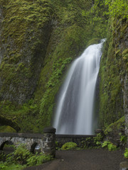 Wahkeena falls with viewpoint