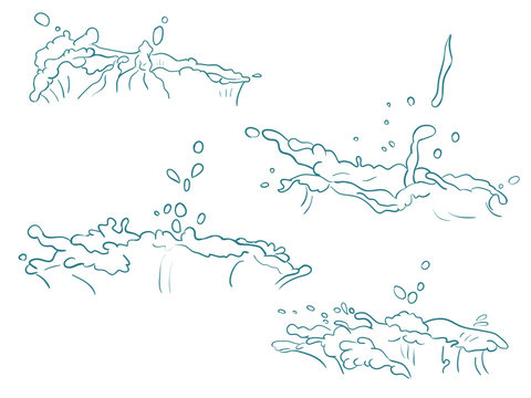 Vector doodle splashes - end flow