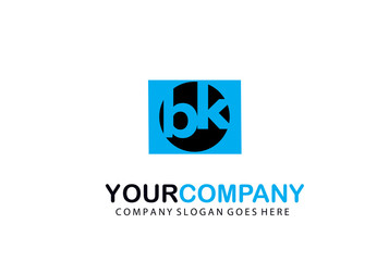 Initial Letter BK in a Circle Logo Vector Business Design