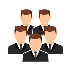 Fototapeta premium Avatars, portraits of men in suit and tie. Collective, team.