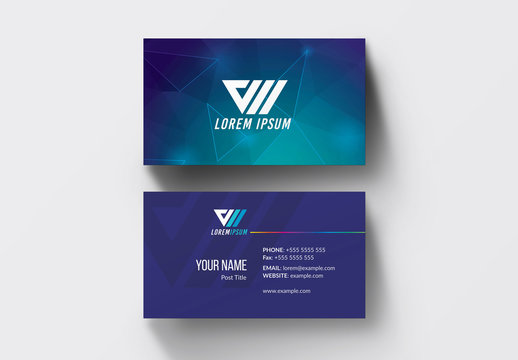 Dark Blue Business Card Layout