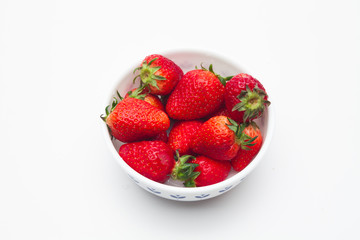 Fresh strawberries on a bowl 