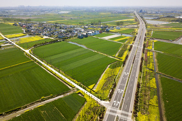 aerial photo of chinese village 