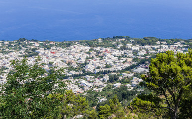 Fototapeta na wymiar Landscape of the island, view from above. Capri island, Italy