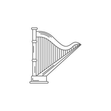 Musical Harp icon. Simple element illustration. Musical Harp symbol design template. Can be used for web and mobile