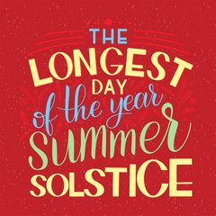 Summer solstice lettering. Elements for invitations, posters, greeting cards