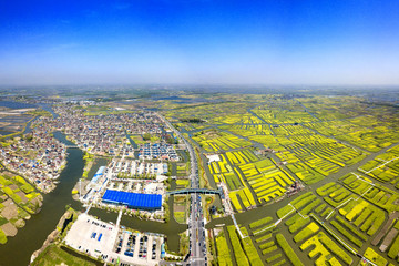 aerial photo of Thousand island rapeseed