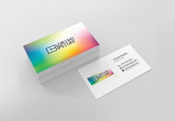 Rainbow Gradient Business Card Layout
