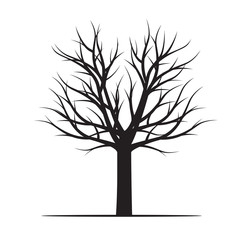 Obraz premium Shape of Black Tree. Vector Illustration.