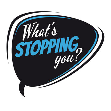 what's stopping you retro speech bubble