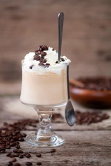 Milk Cocktail with cappuccino and whipped cream
