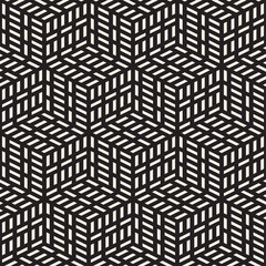Fototapeta premium Vector seamless pattern. Modern stylish lattice texture. Repeating geometric background. Cubes with mosaic faces.